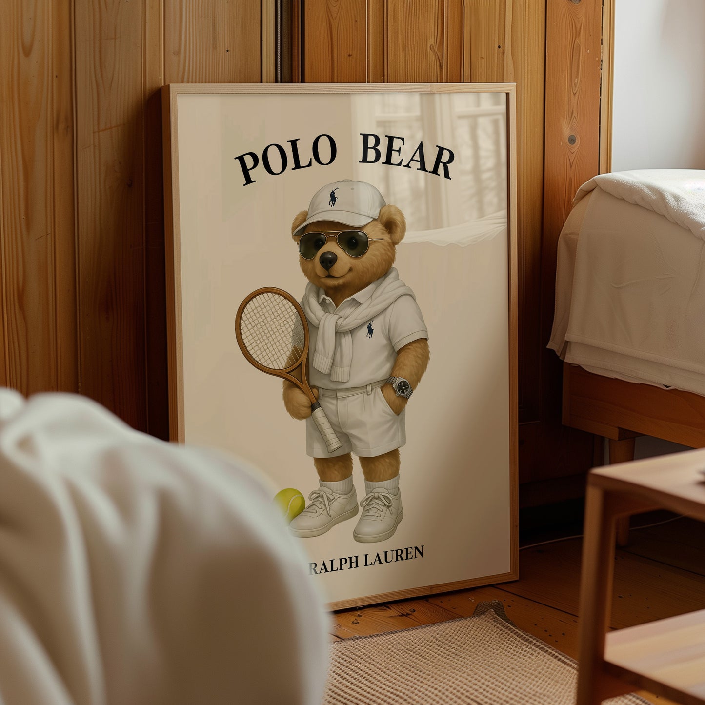 Tennis Bear Poster, Digital Download (D54)