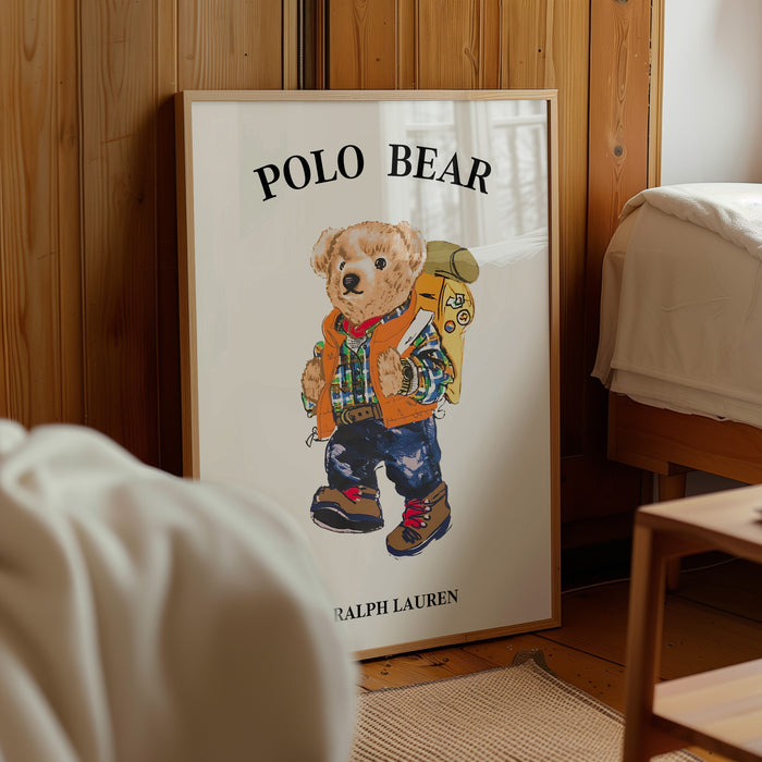 Hiking Bear Adventure Wall Art