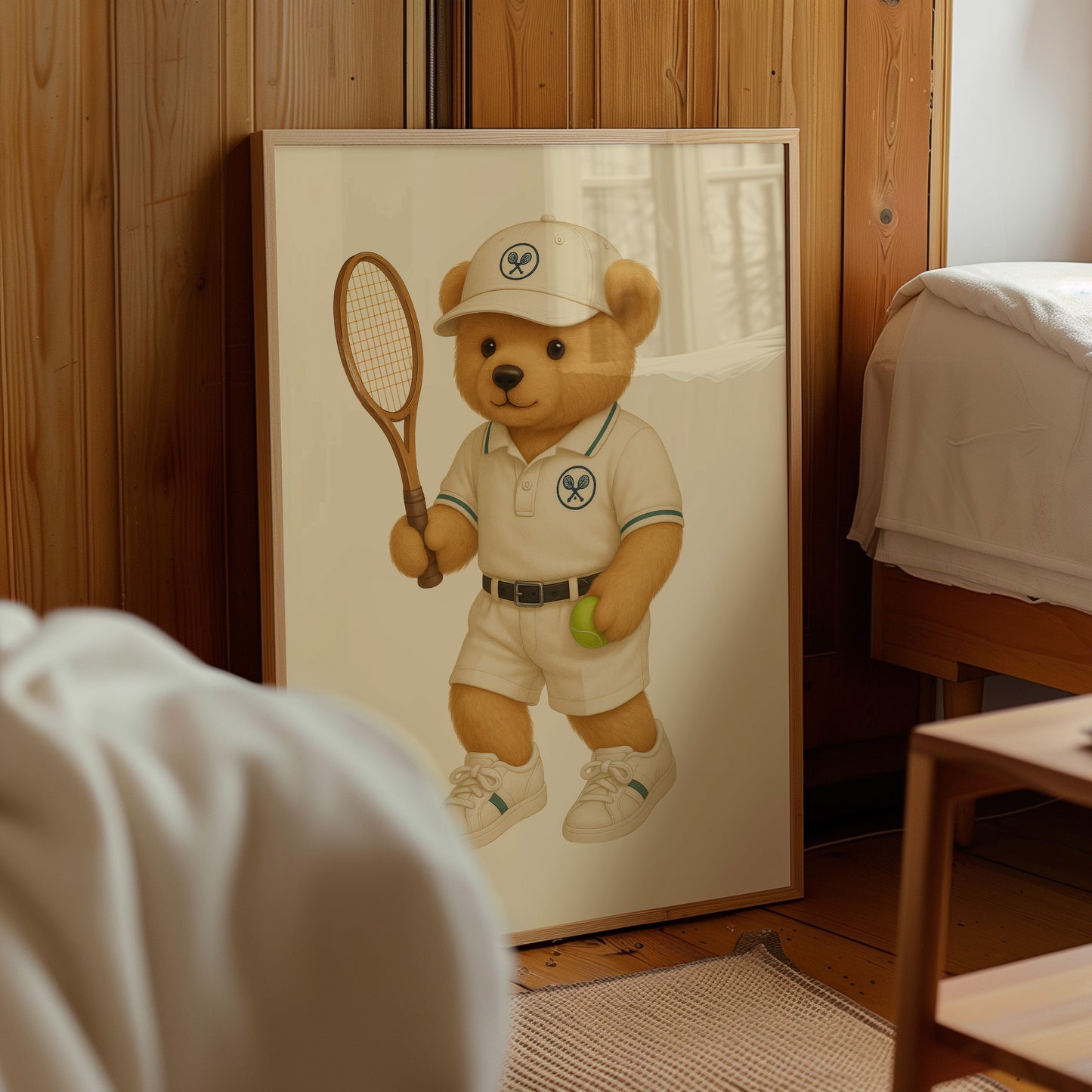 Tennis Bear Poster, Digital Download (D31)