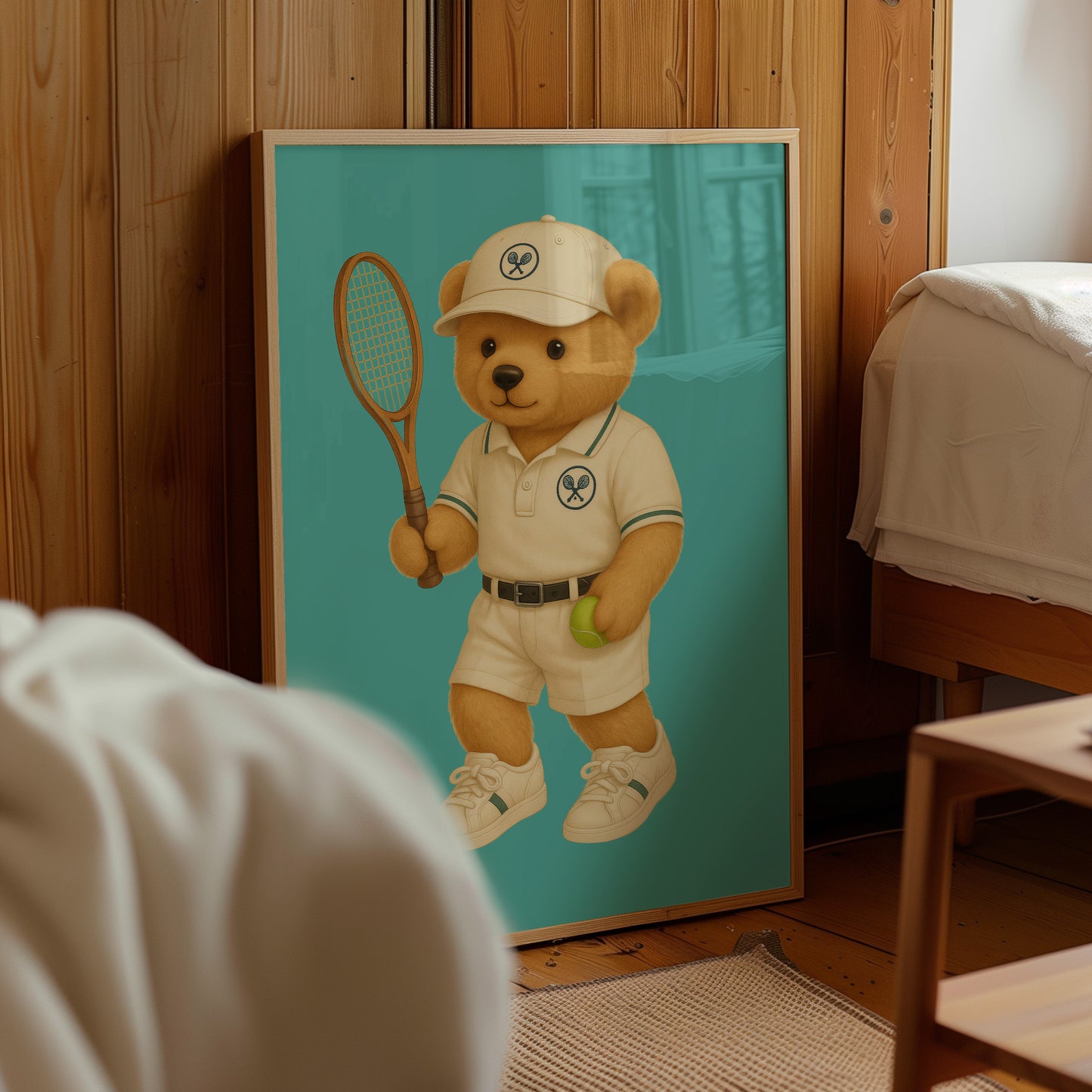 Tennis Bear Poster, Digital Download (D30)