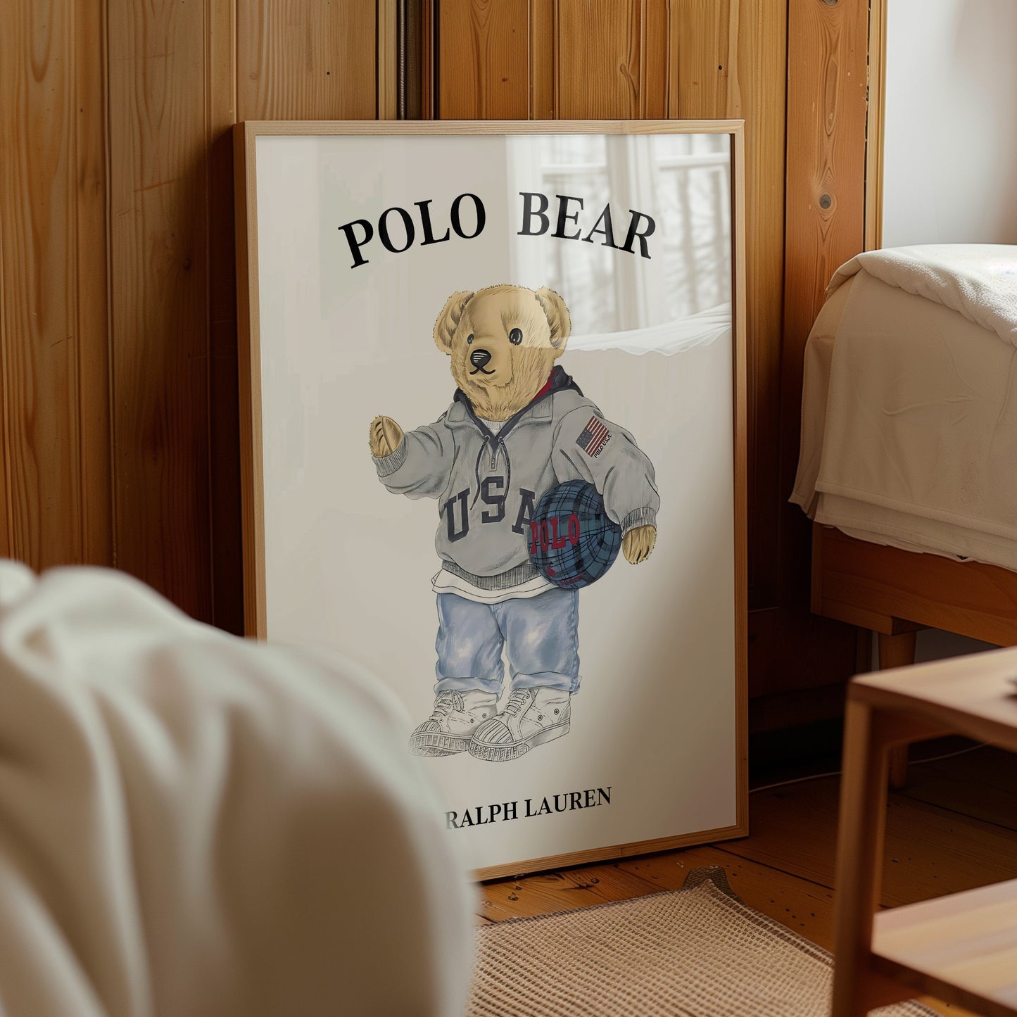 USA Sport Preppy Bear Wall Art