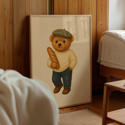 Paris Polo Bear Poster, Polo Decor – Physical Print (D21)
