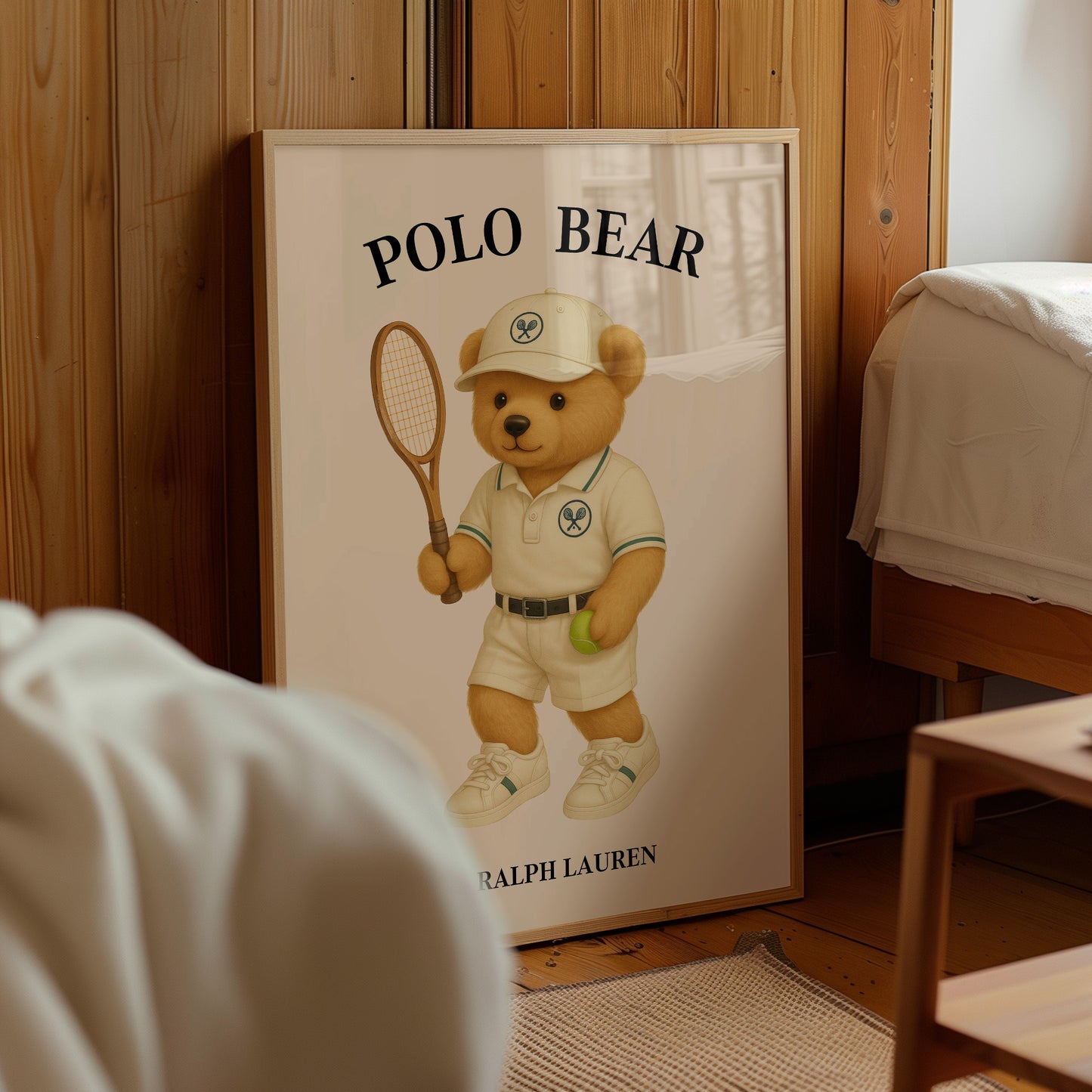 Tennis Bear Poster, Digital Download (D33)
