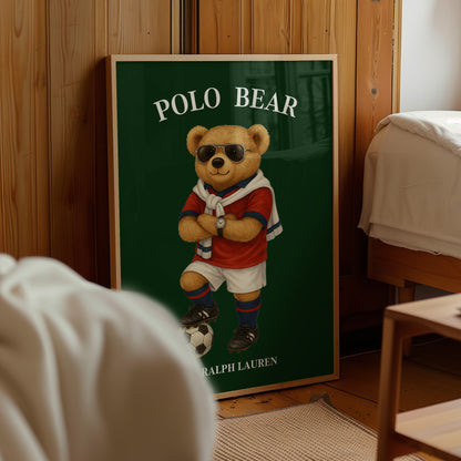 Football Bear Poster, Digital Download (D64)