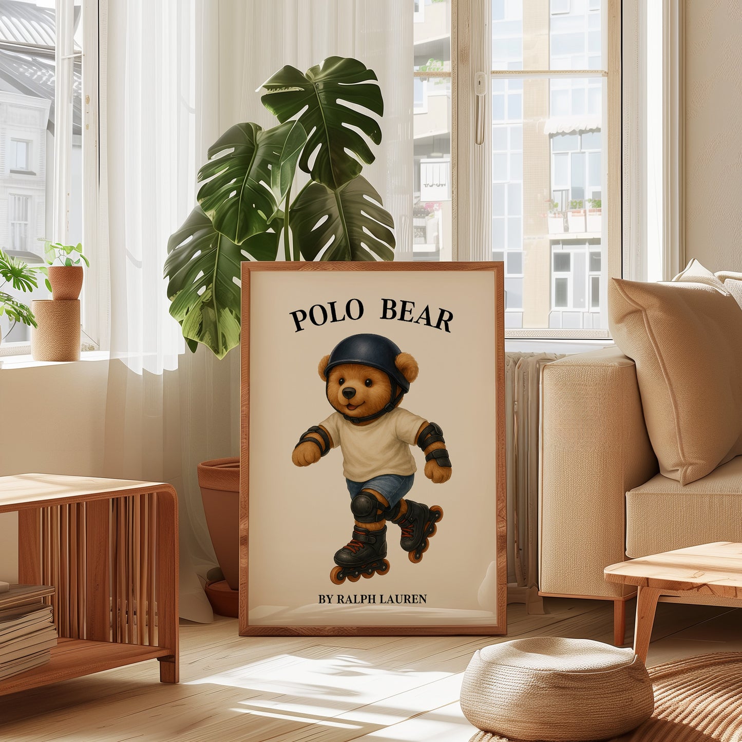 Roller Skaters Bear Poster, Digital Download (D59)