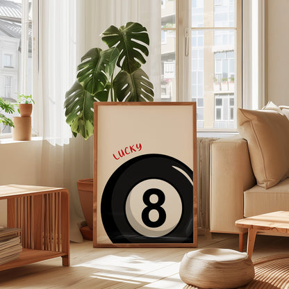 Billiards Lucky 8-Ball Poster