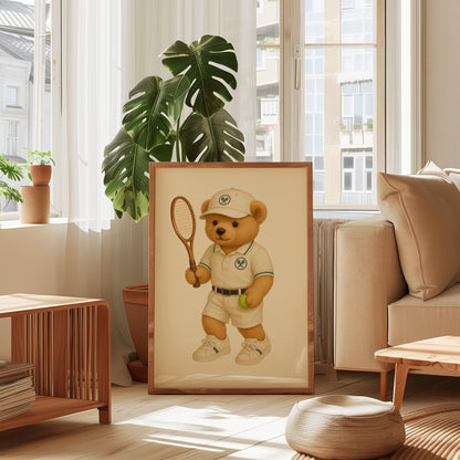 Tennis Bear Poster, Digital Download (D31)