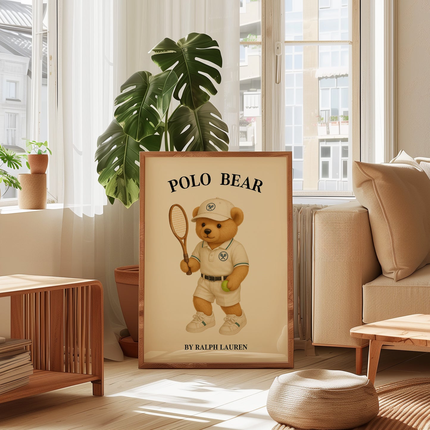 Preppy Tennis Teddy Bear Poster