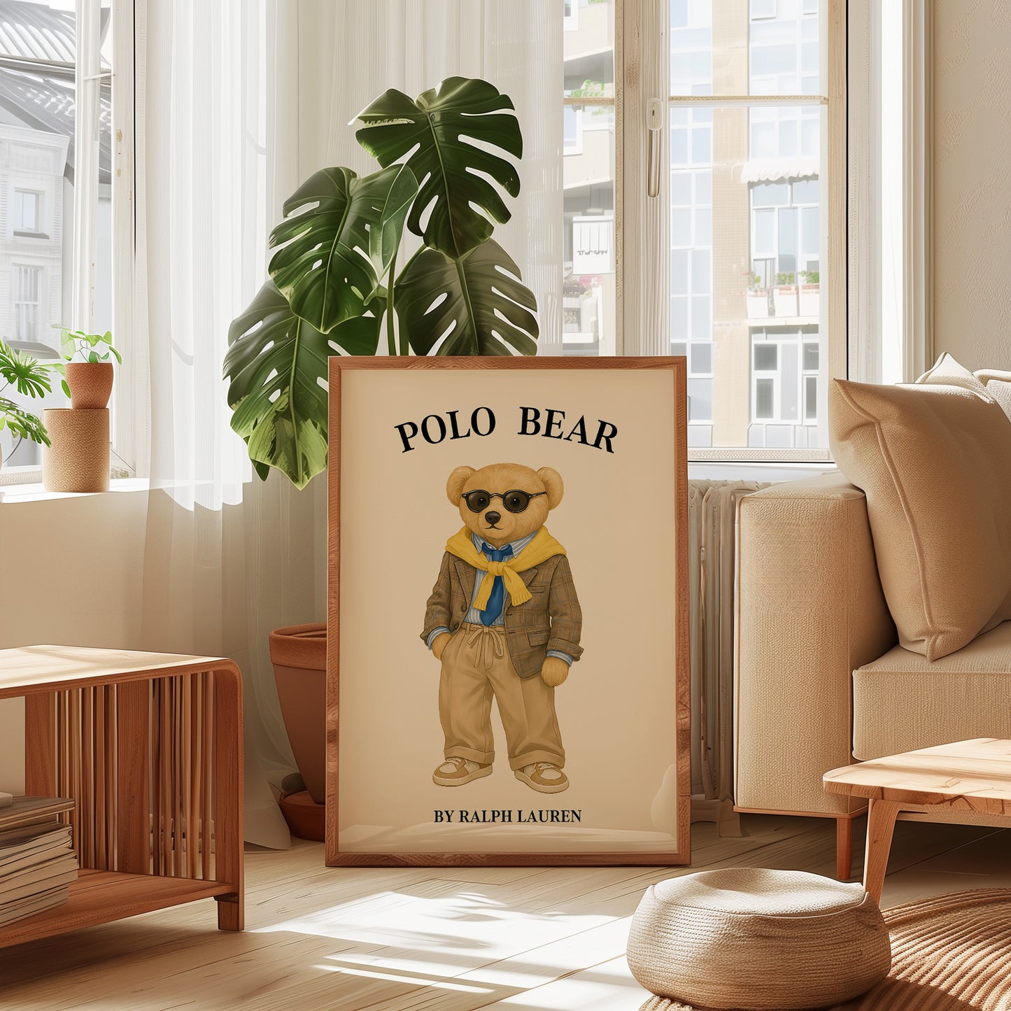 Polo Bear Poster, Cute Nursery Print – Physical Print (D37.0)