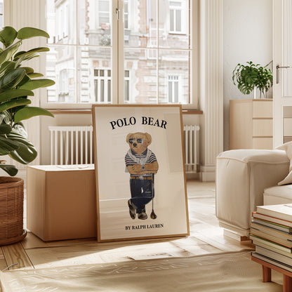 Luxury Polo Bear Poster, Digital Download (C211)