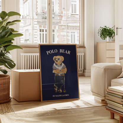 Preppy Bear Golfing Print