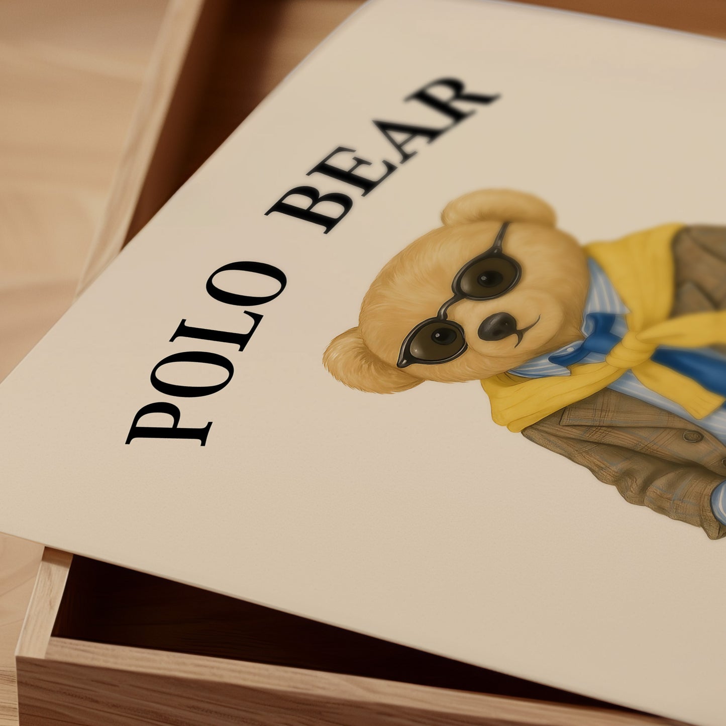 Polo Bear Poster, Cute Nursery Print – Physical Print (D37.0)