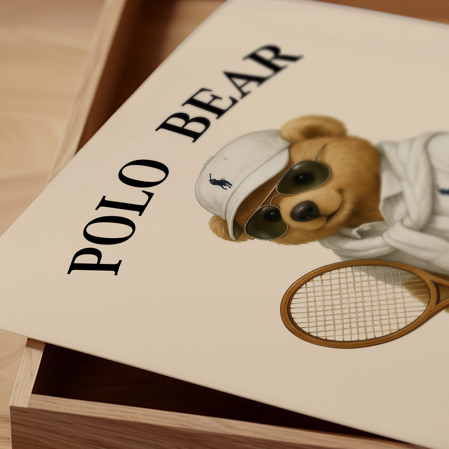 Tennis Bear Poster, Digital Download (D54)