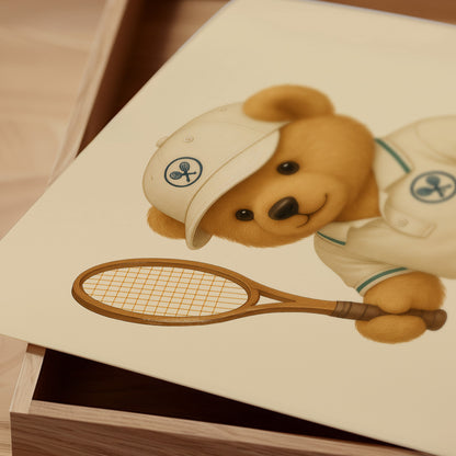 Tennis Bear Poster, Digital Download (D31)
