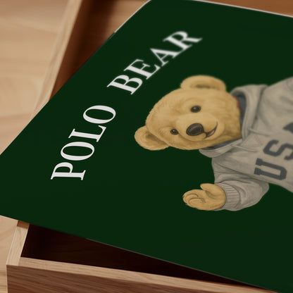 Polo Bear Poster, Sport Bear Print – Physical Print (D38)