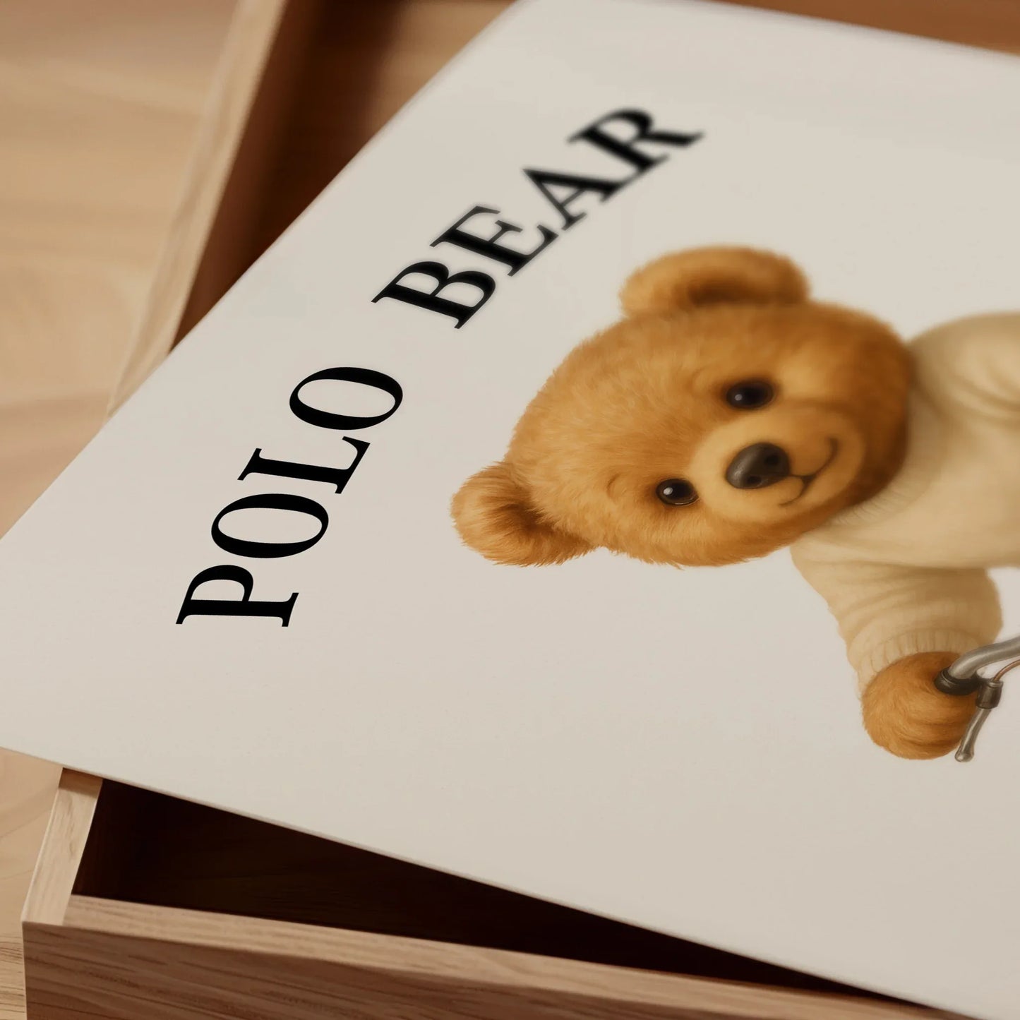 Cycling Teddy Bear Poster