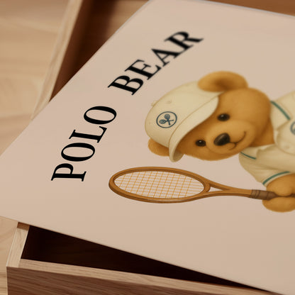 Tennis Bear Poster, Digital Download (D33)