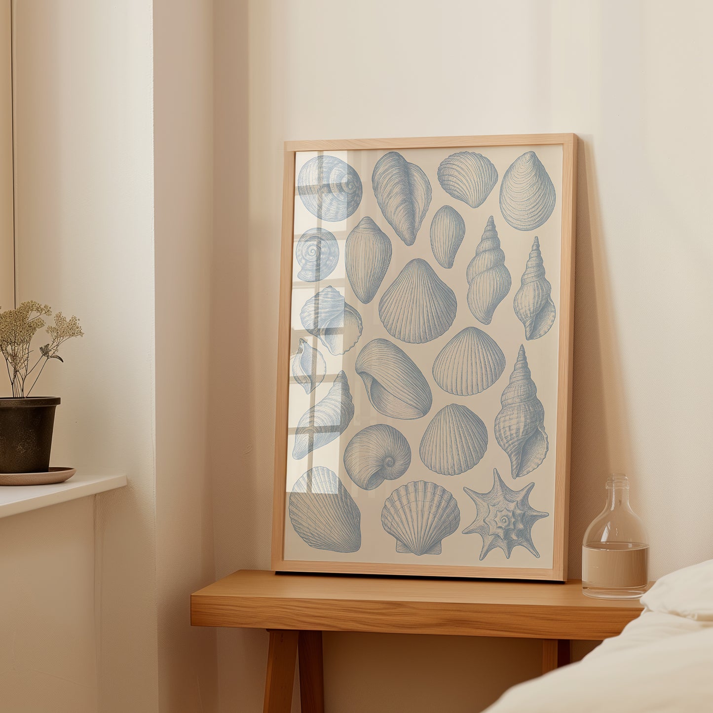 Vintage Blue Seashell Poster
