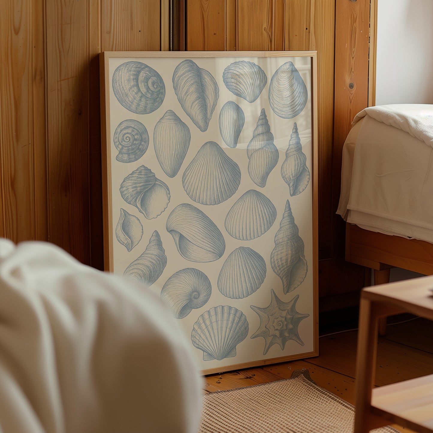 Vintage Blue Seashell Poster