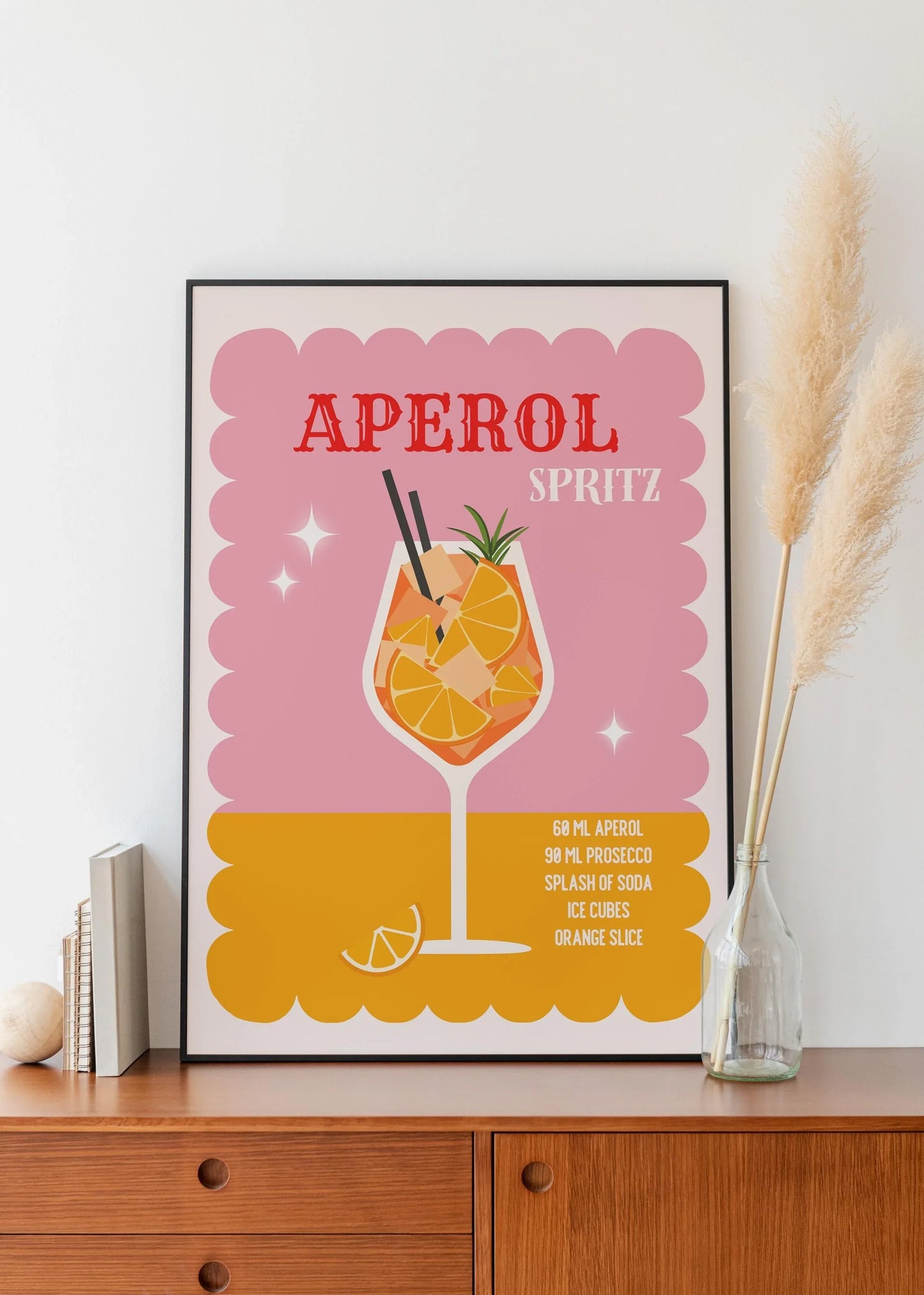 Aperol Spritz Recipe Poster - Digital Poster (D01)