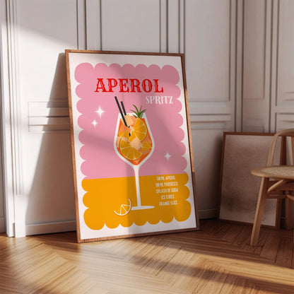Aperol Spritz Recipe Poster - Digital Poster (D01)