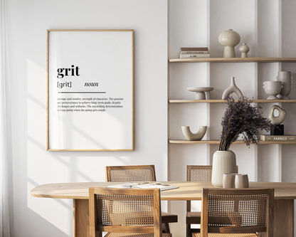 Grit Definition Print — Digital Poster (W01)