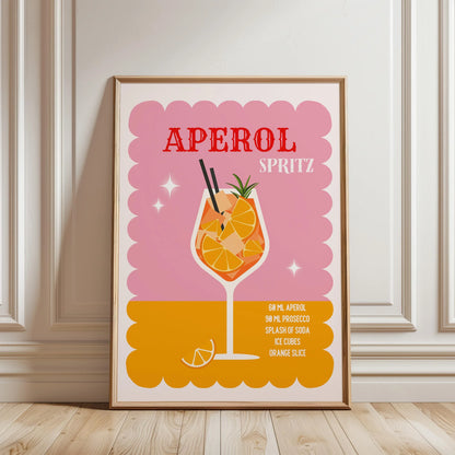Aperol Spritz Recipe Poster - Digital Poster (D01)