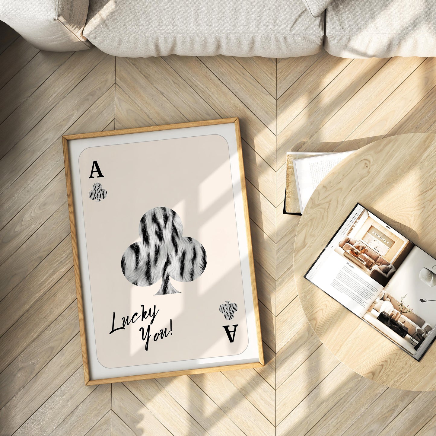 Set of 2 Playing Card Art, Leopard & Zebra Wall Art – Digital Download (B121)