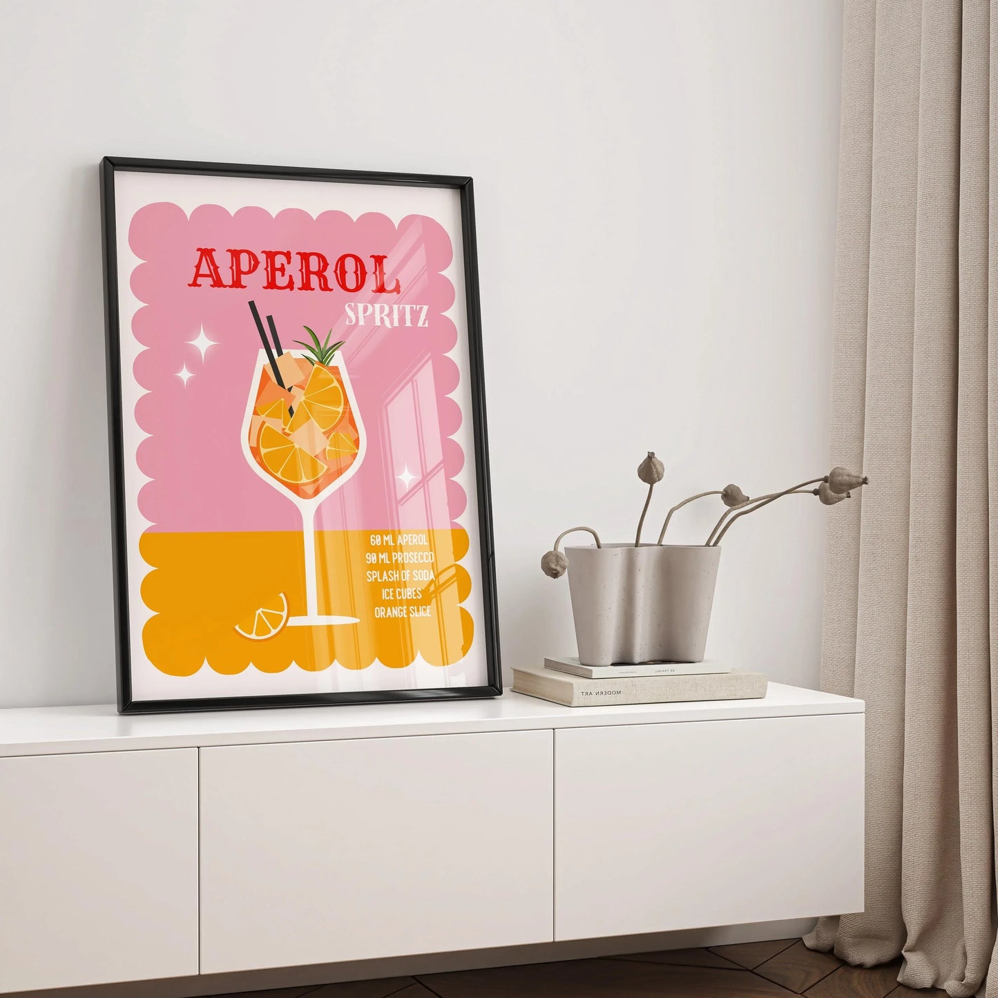 Aperol Spritz Recipe Poster - Digital Poster (D01)
