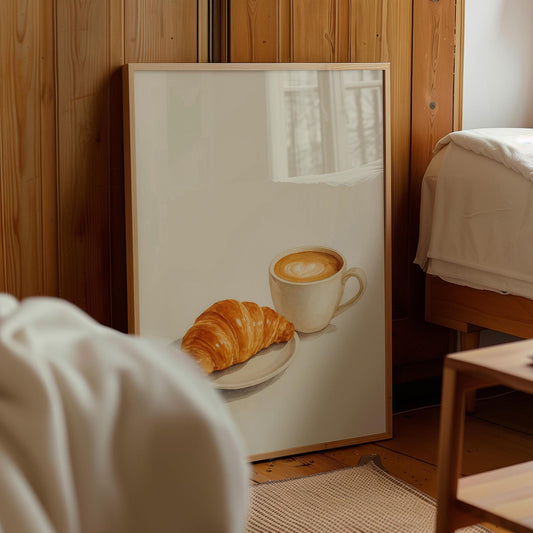 Croissant and Coffee Poster – Digital Download D20