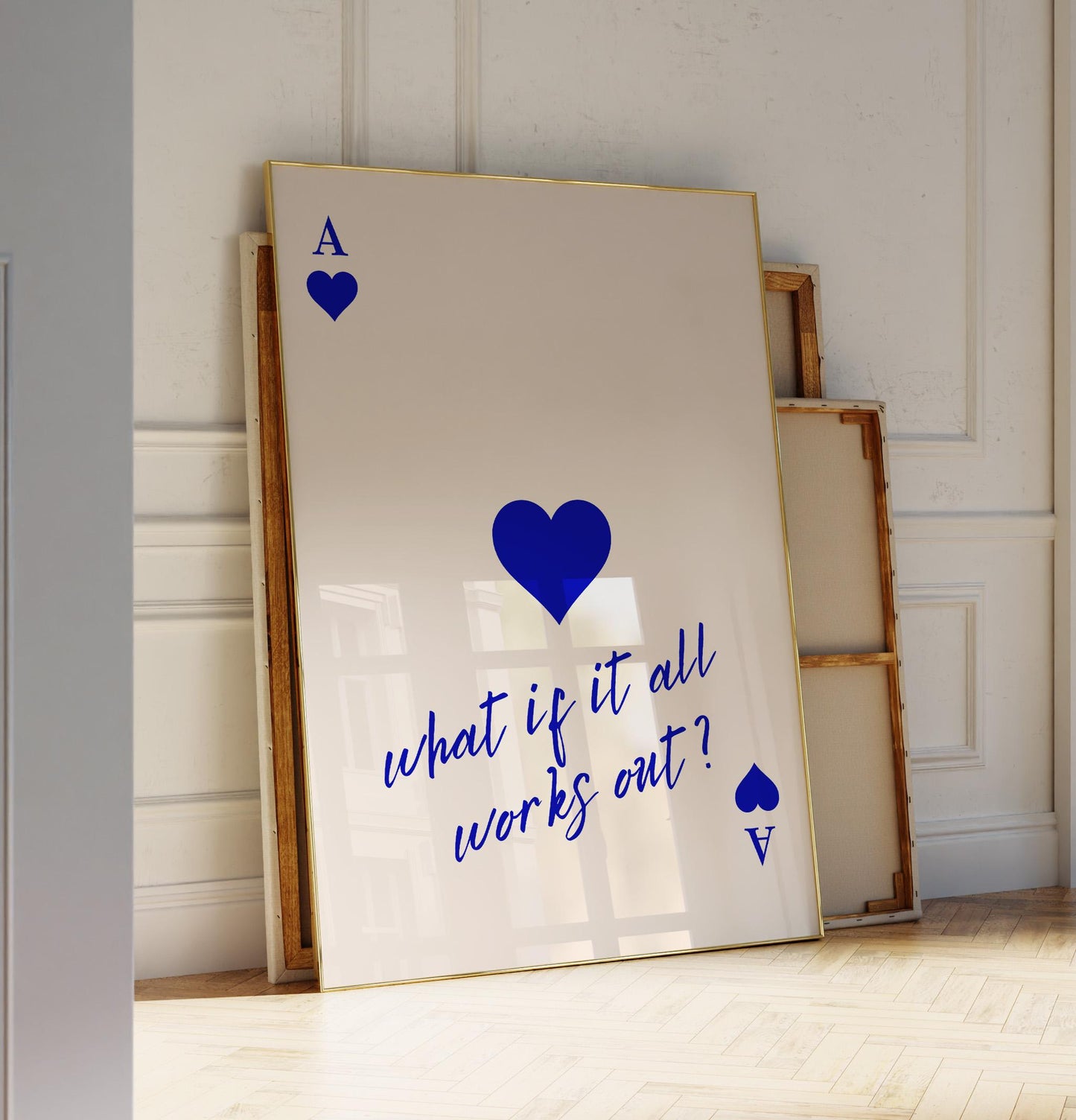 Vintage Blue Matchbox “Lucky You” Set of 3 — Digital Poster (B132)