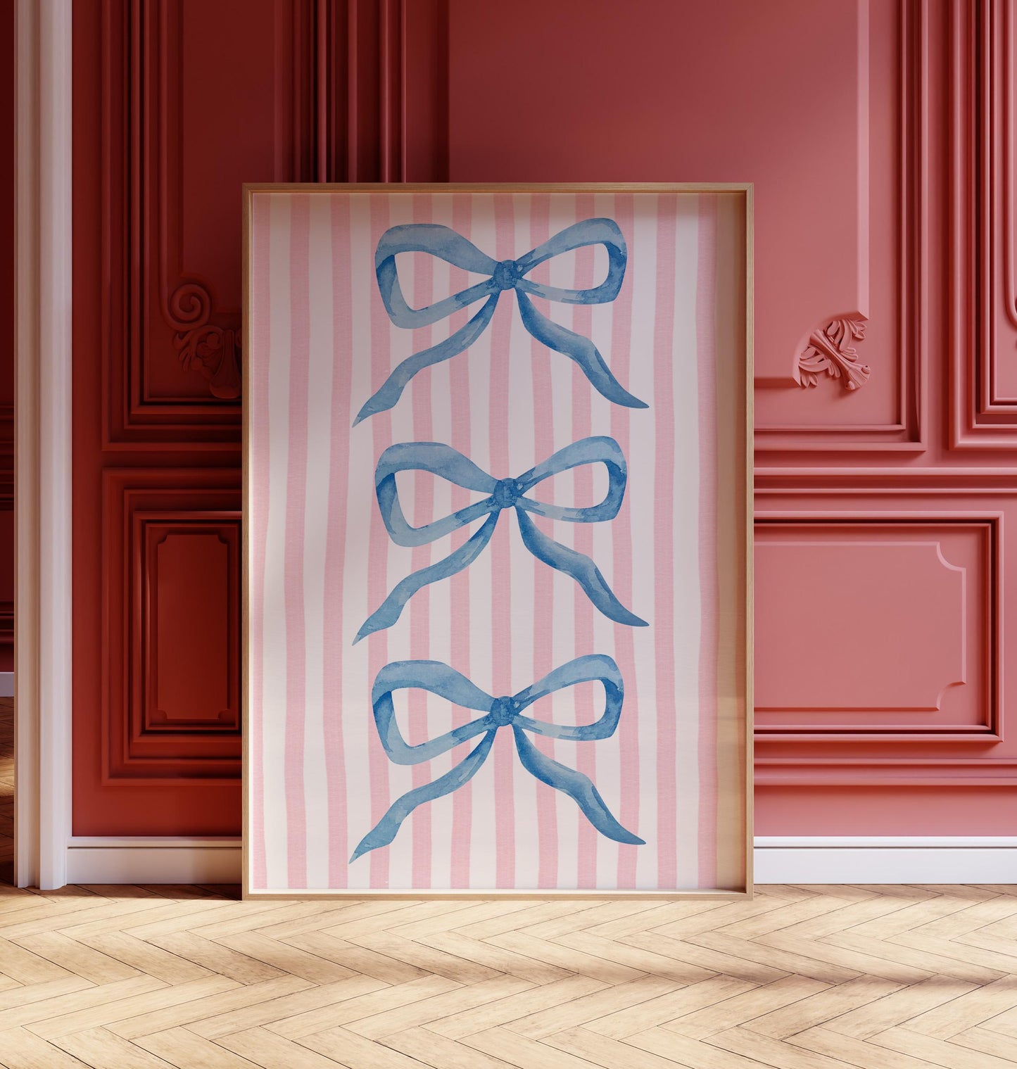 Coquette Blue Bow Poster – Digital Download - A188