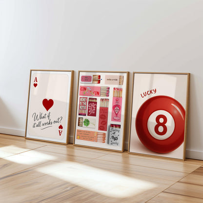 Set of 3 Lucky Matchbox Prints – Digital Download D104