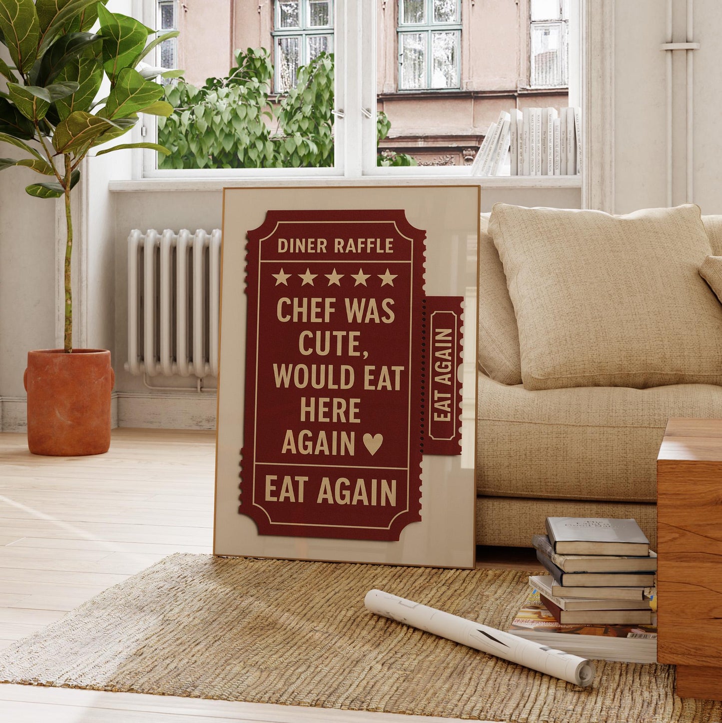 Chef Was Cute Guest Check Poster — Digital Poster (G08)