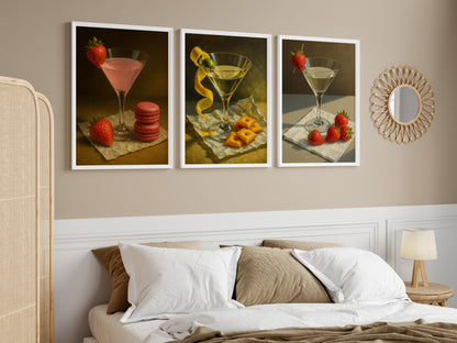 Martini Poster Set, Cocktail Wall Art – Digital Poster (D50)