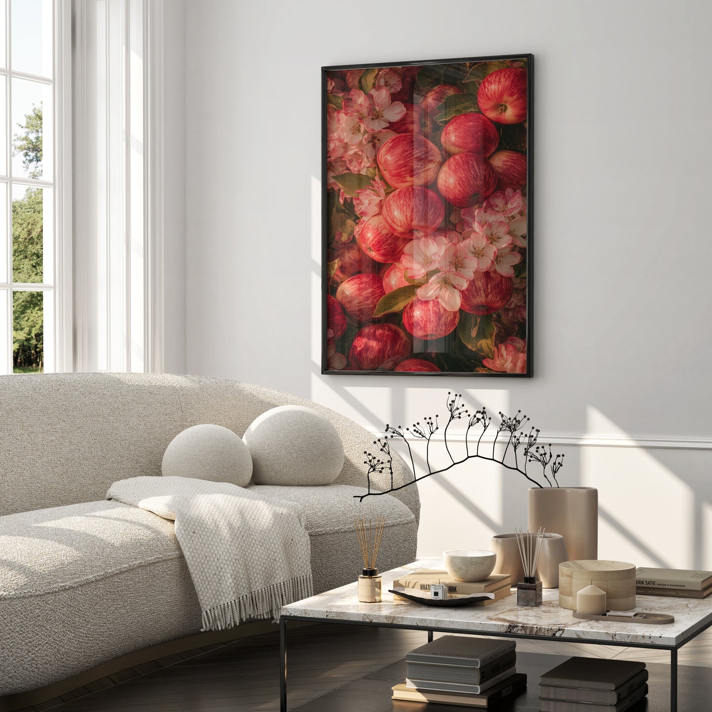 Red Apples & Blossoms Poster