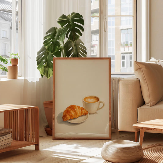 Croissant and Coffee Poster – Digital Download D20