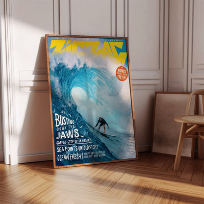 Vintage Hawaiian Jaws Surfer Poster