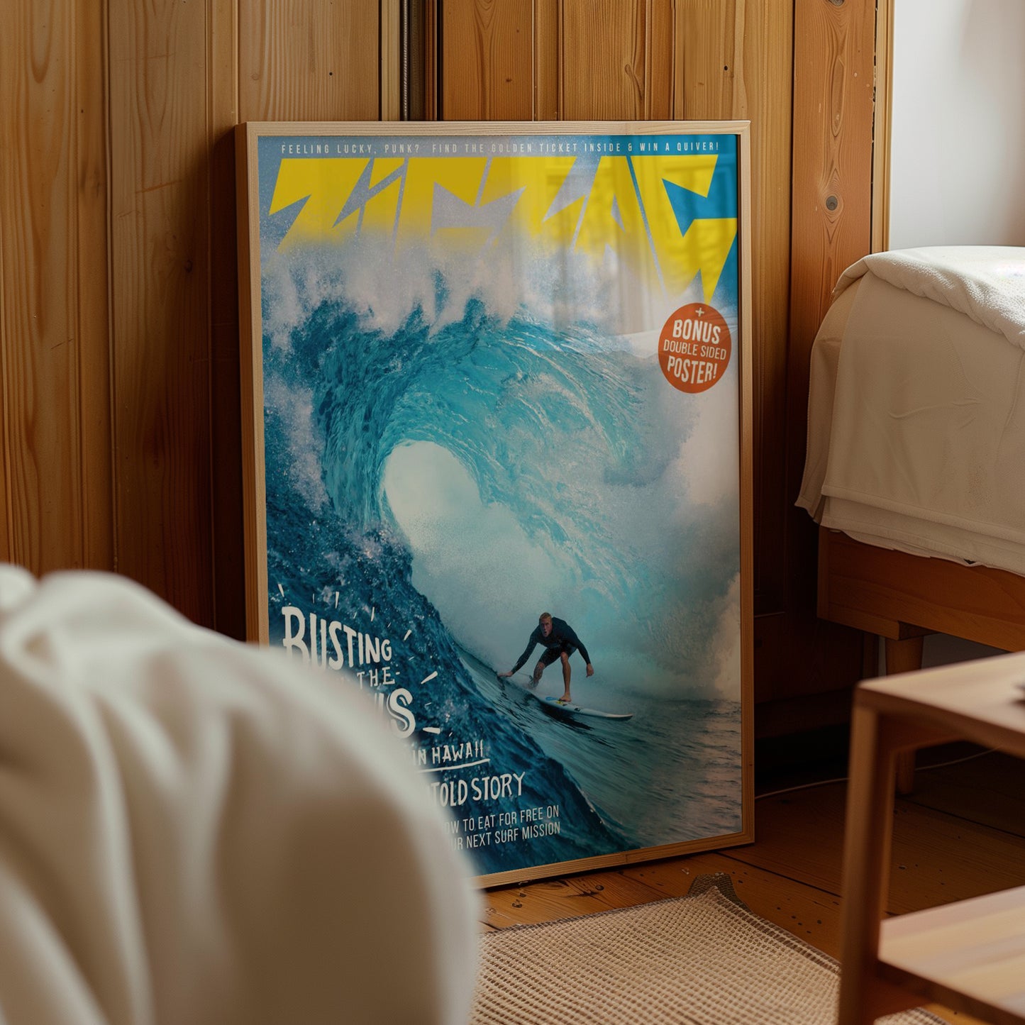 Vintage Hawaiian Jaws Surfer Poster