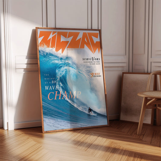 Big Wave Surfer Vintage Magazine Poster