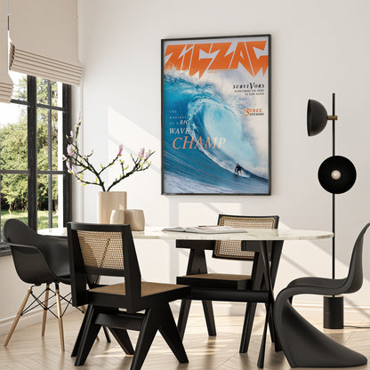 Big Wave Surfer Vintage Magazine Poster