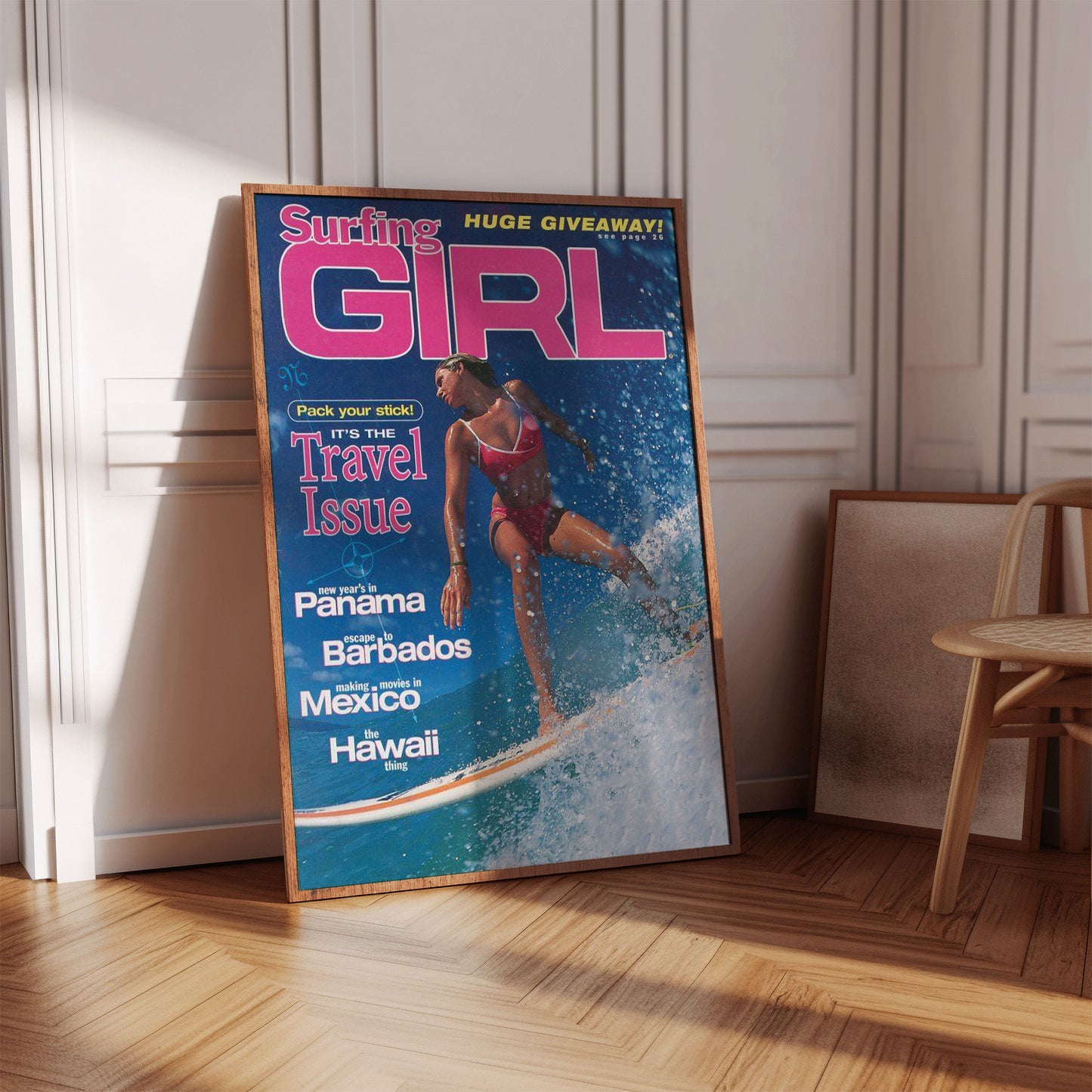 Vintage Female Surfer Magazine Poster