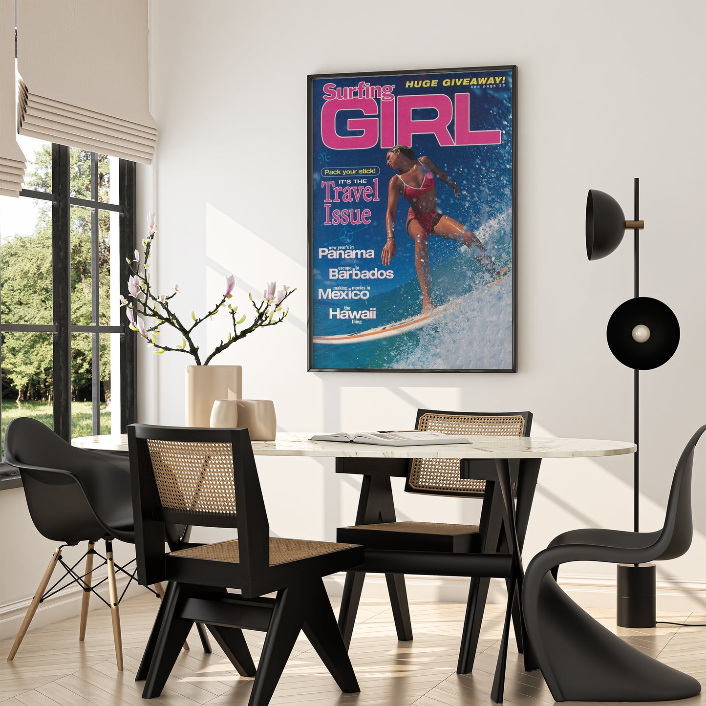 Vintage Female Surfer Magazine Poster