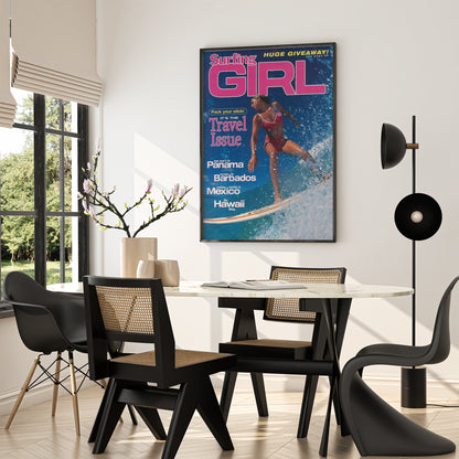 Vintage Female Surfer Magazine Poster