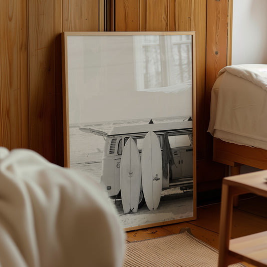 Vintage Surf Van & Boards Poster